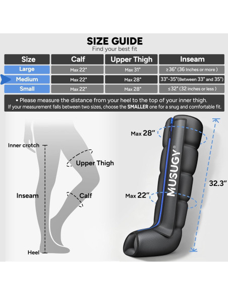 Botas de Compresión MUSUGY para Piernas - Recuperación Rápida