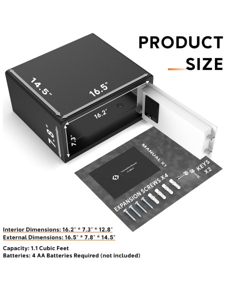 Caja Fuerte Biométrica Z ZLJUAN 1.1 Pies Cúbicos Blanca