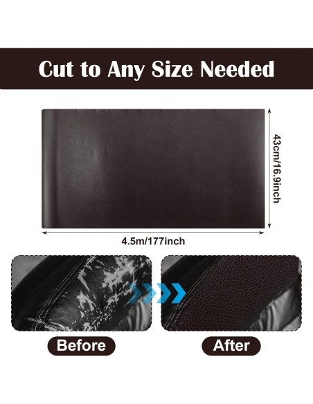 Parche de Reparación de Cuero Sintético Abeillo 45x450 cm Marrón