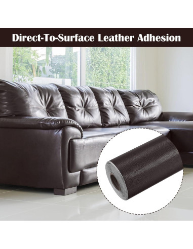 Parche de Reparación de Cuero Sintético Abeillo 45x450 cm Marrón