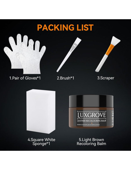 Bálsamo de Recoloración de Cuero LUXGROVE Marrón Oscuro 50ml