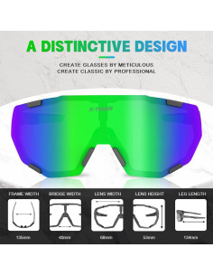Gafas de Ciclismo X-TIGER con 5 Lentes Intercambiables UV400 2