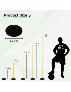 Postes de Agilidad Neoaider 1.83 m Paquete de 6 para Entrenamiento 2