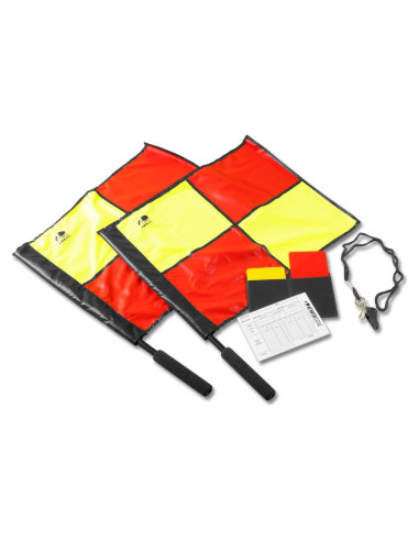 Kit de Árbitro Premier Kwik Goal - 2 Banderas y Silbato