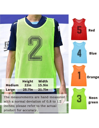 Chalecos de Práctica GINUMWA para Fútbol y Deportes - 12 Piezas