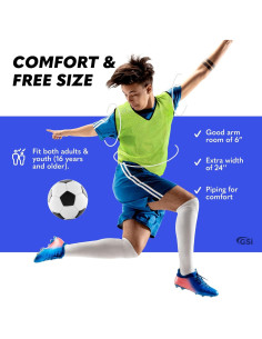 GSI Sports Pinnies Amarillo - Paquete de 6 - Talla Única 2