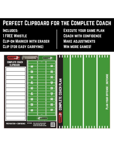 Pizarra Borrado Seco Entrenador Fútbol Americano 35.6x25.4cm