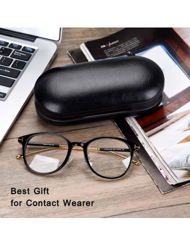 Estuche 2 en 1 Muf para Lentes de Contacto y Gafas Negro