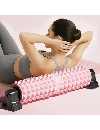 Rodillo de Espuma Portátil con Ventosa Rosa 58.4x11.9cm