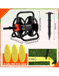 Cinta de Marcado de Campo Daifunli 393 pies con Carrete y Clavos 2