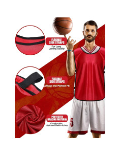 24 Chalecos de Entrenamiento Jiuguva Azul y Rojo para Deportes 2