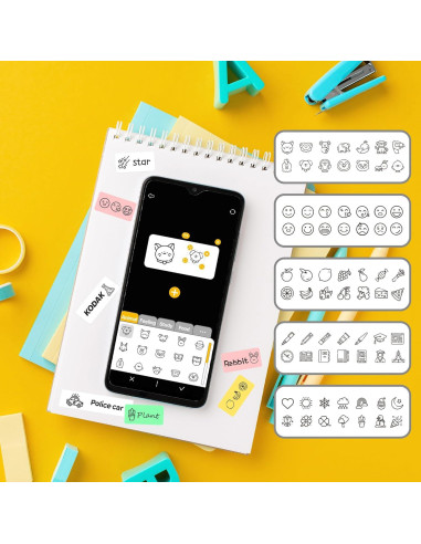 Etiquetadora KODAK ERA Bluetooth con 1 Rollo Adhesivo Amarillo