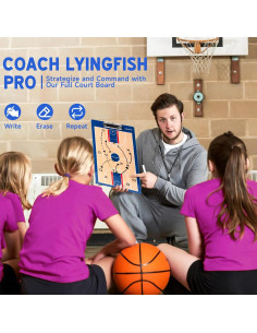 Pizarra de Entrenador de Baloncesto LYINGFISH Doble Cara Azul 2