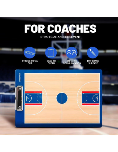 Pizarra de Entrenador de Baloncesto LYINGFISH Doble Cara Azul