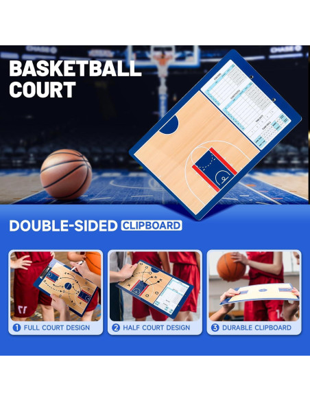 Pizarra de Entrenador de Baloncesto LYINGFISH Doble Cara Azul