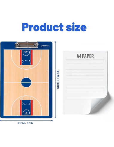 Pizarra de Entrenador de Baloncesto LYINGFISH Doble Cara Azul