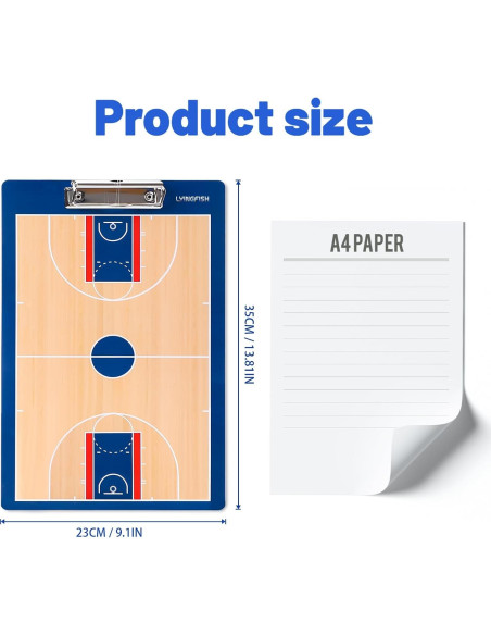 Pizarra de Entrenador de Baloncesto LYINGFISH Doble Cara Azul