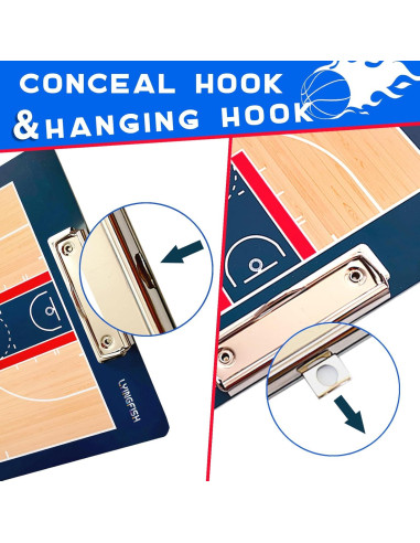 Pizarra de Entrenador de Baloncesto LYINGFISH Doble Cara Azul