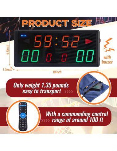 Marcador Electrónico Portátil Tellegloww con Control Remoto