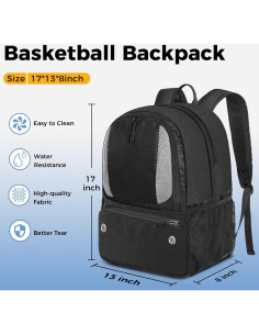 Mochila Deportiva YOREPEK para Baloncesto 28L con Compartimentos 2