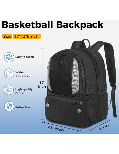 Mochila Deportiva YOREPEK para Baloncesto 28L con Compartimentos