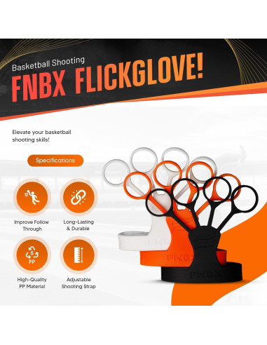 Guante de Entrenamiento de Baloncesto FNBX FlickGlove - Resistencia Ajustable