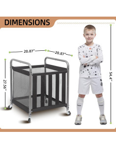 Carro Rodante Organizador de Pelotas STORAGE MANIAC 53x53x70cm 2