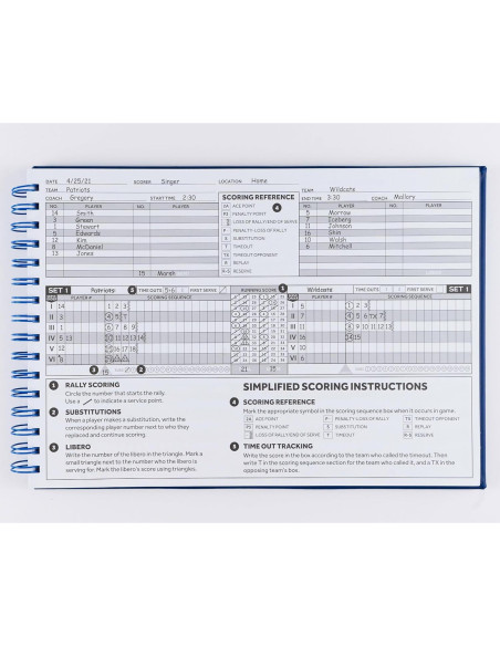 Libro de Puntuación de Voleibol Premium Murray 60 Partidos