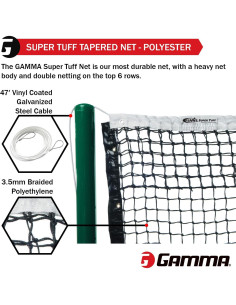 Red de Tenis GAMMA Super Tuff 3.5mm Resistente UV 12.8m 2