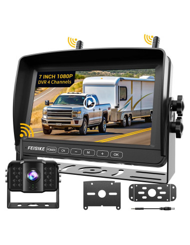 Cámara de Respaldo Inalámbrica FEISIKE 7" 1080P con Monitor