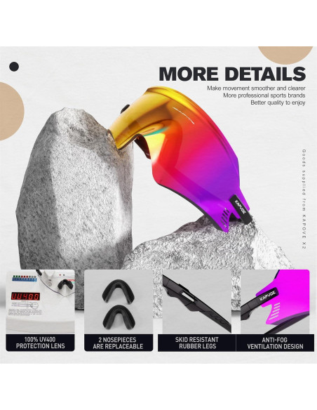 Gafas de Ciclismo KAPVOE K2 UV400 para MTB y Triatlón Gafas de Ciclismo KAPVOE K2 UV400 para MTB y Triatlón