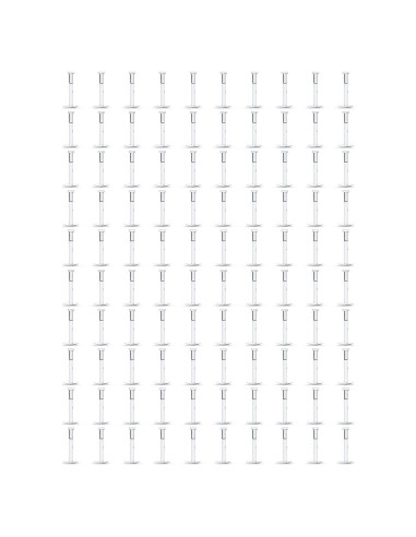 100 Retenedores de Piercing 16G Heienngy Acrílico Transparente