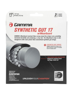 Cuerda de Tenis Gamma Synthetic Gut 17 Calibre - Durabilidad y Jugabilidad 2