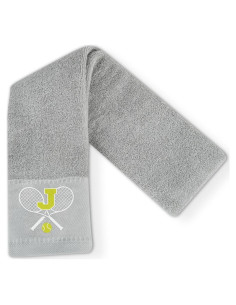 Toalla de Tenis Bordada CybGene Inicial J Suave y Absorbente