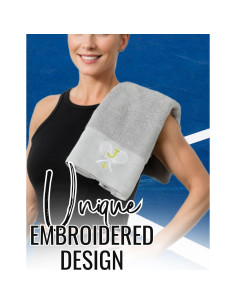 Toalla de Tenis Bordada CybGene Inicial J Suave y Absorbente 2