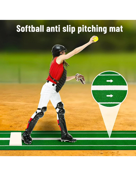 Alfombra de Lanzamiento de Softbol Awjaisca 91.5x305 cm Antideslizante