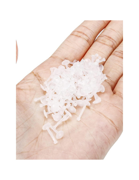 100 Retenedores de Piercing 16G Heienngy Acrílico Transparente