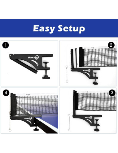 Conjunto de Red y Poste de Tenis de Mesa Sanung S207 - Plegable y Ajustable
