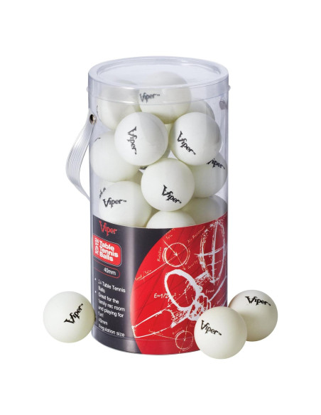 Pelotas de Tenis de Mesa Viper Blancas 40mm Paquete de 24
