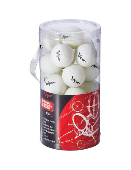Pelotas de Tenis de Mesa Viper Blancas 40mm Paquete de 24