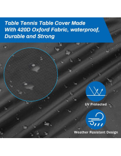 Cubierta de Mesa de Ping Pong Coolrunner 420D Impermeable 2.74x1.52m 2