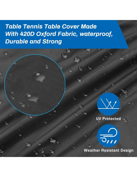 Cubierta de Mesa de Ping Pong Coolrunner 420D Impermeable 2.74x1.52m