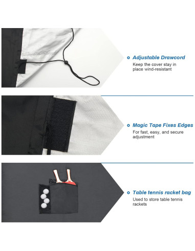 Cubierta de Mesa de Ping Pong Coolrunner 420D Impermeable 2.74x1.52m