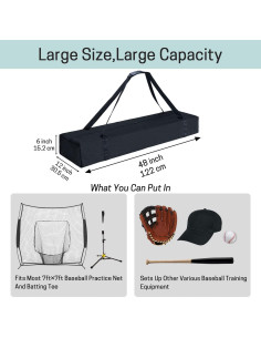 Bolsa de Reemplazo VISEMAN para Red de Béisbol 121.9x30.5cm 2