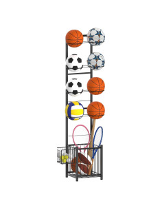 Estante Vertical para Pelotas CADUKE - Soporte 8 Pelotas - Negro