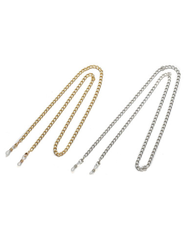 Cadena de Gafas Dorada y Plateada 75cm 2 Pcs