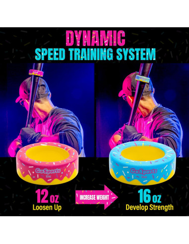 Donuts para Bate de Béisbol GoSports - Paquete de 2 Pesas 0.34kg y 0.45kg