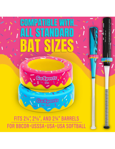 Donuts para Bate de Béisbol GoSports - Paquete de 2 Pesas 0.34kg y 0.45kg