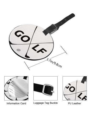 Etiqueta de Equipaje Redonda TKS MITLAN de Cuero PU Golf