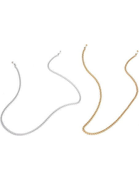Cadena de Gafas Dorada y Plateada 75cm 2 Pcs